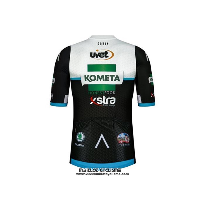 2020 Maillot Ciclismo Kometa Xstra Noir Blanc Vert Manches Courtes et Cuissard